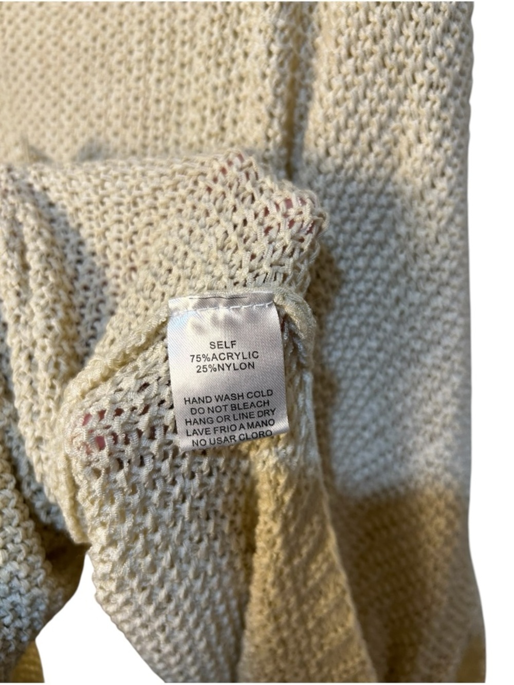 Easel Oatmeal Loose Knit Sweater Oversized Boho Lightweight Pullover 2X - Picture 5 of 9